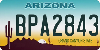 AZ license plate BPA2843