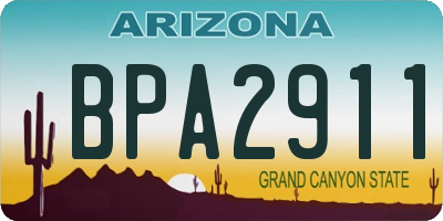 AZ license plate BPA2911