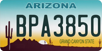 AZ license plate BPA3850