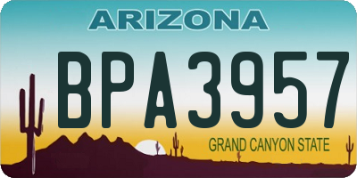 AZ license plate BPA3957