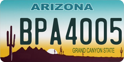 AZ license plate BPA4005