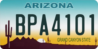 AZ license plate BPA4101