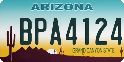 AZ license plate BPA4124