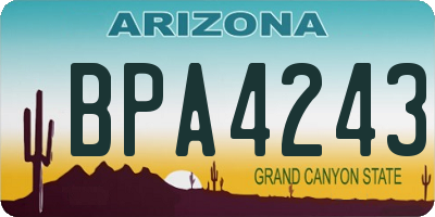 AZ license plate BPA4243