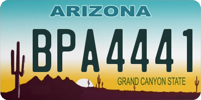 AZ license plate BPA4441