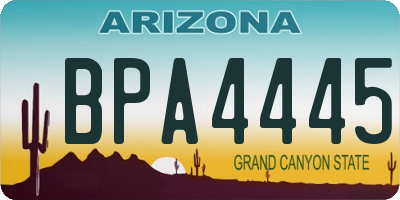 AZ license plate BPA4445