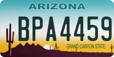 AZ license plate BPA4459