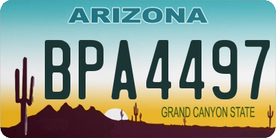 AZ license plate BPA4497