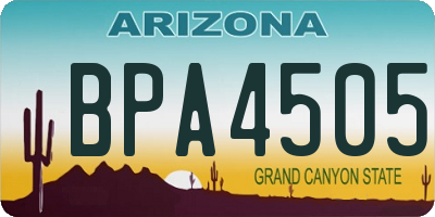 AZ license plate BPA4505