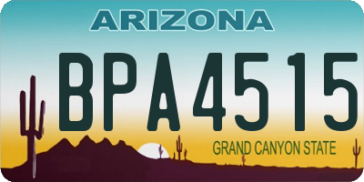AZ license plate BPA4515