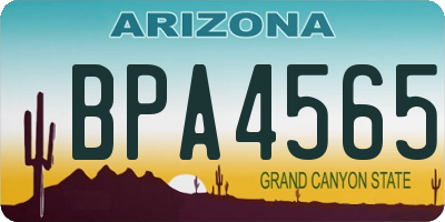 AZ license plate BPA4565