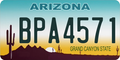 AZ license plate BPA4571