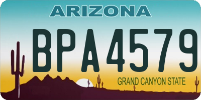 AZ license plate BPA4579