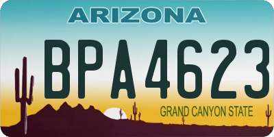 AZ license plate BPA4623