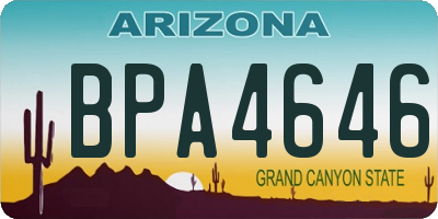 AZ license plate BPA4646