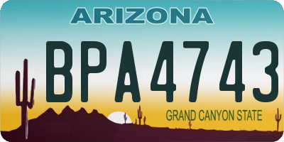 AZ license plate BPA4743