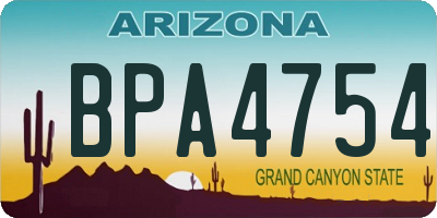 AZ license plate BPA4754