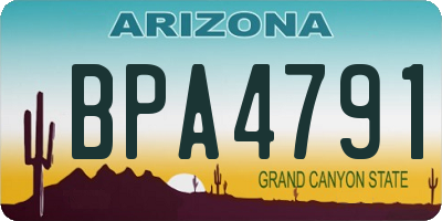AZ license plate BPA4791