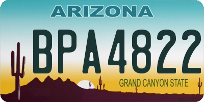 AZ license plate BPA4822