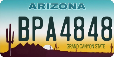 AZ license plate BPA4848