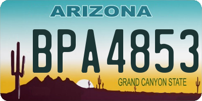 AZ license plate BPA4853