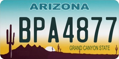AZ license plate BPA4877
