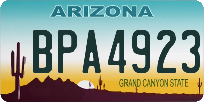 AZ license plate BPA4923