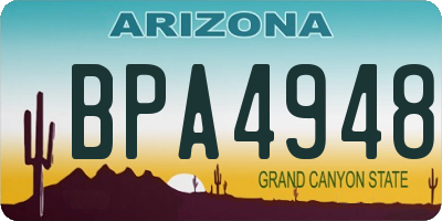 AZ license plate BPA4948