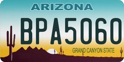 AZ license plate BPA5060