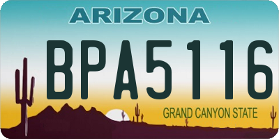 AZ license plate BPA5116
