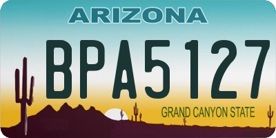 AZ license plate BPA5127