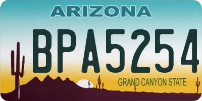 AZ license plate BPA5254