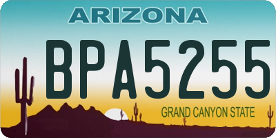 AZ license plate BPA5255