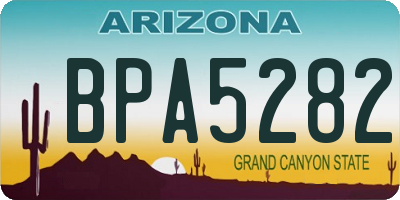 AZ license plate BPA5282