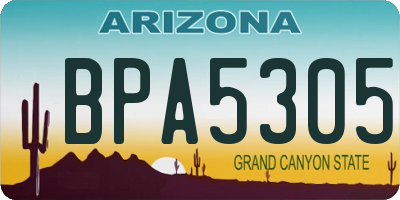 AZ license plate BPA5305