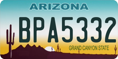 AZ license plate BPA5332