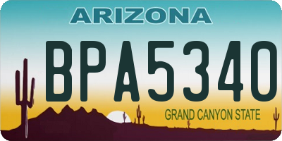 AZ license plate BPA5340