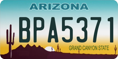 AZ license plate BPA5371