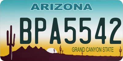 AZ license plate BPA5542