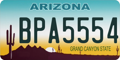 AZ license plate BPA5554