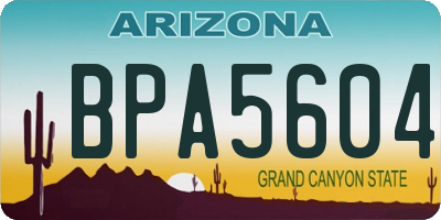 AZ license plate BPA5604