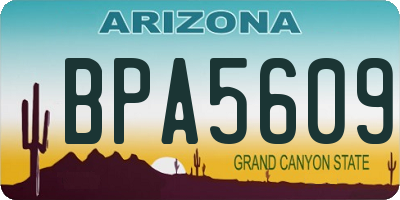 AZ license plate BPA5609