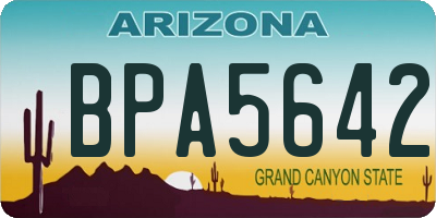 AZ license plate BPA5642