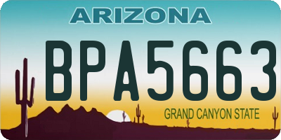 AZ license plate BPA5663