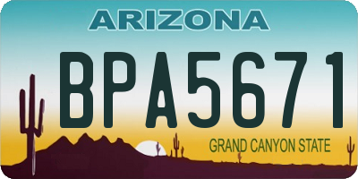 AZ license plate BPA5671