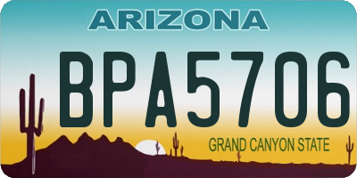 AZ license plate BPA5706