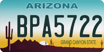 AZ license plate BPA5722