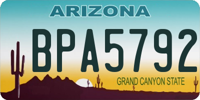 AZ license plate BPA5792