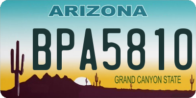 AZ license plate BPA5810