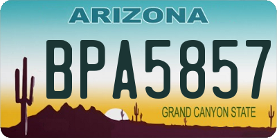 AZ license plate BPA5857